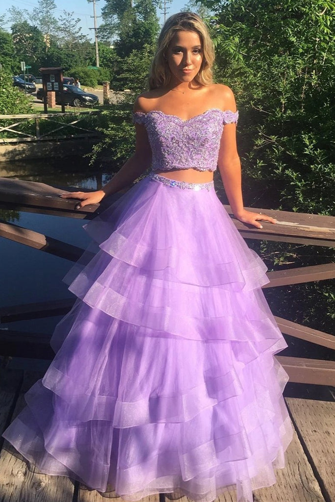 lavender long formal dress