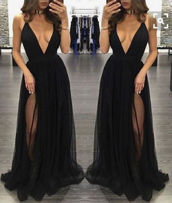 black backless long gown