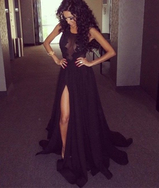 black lace gown dress