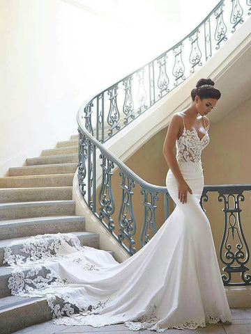 white wedding evening dress