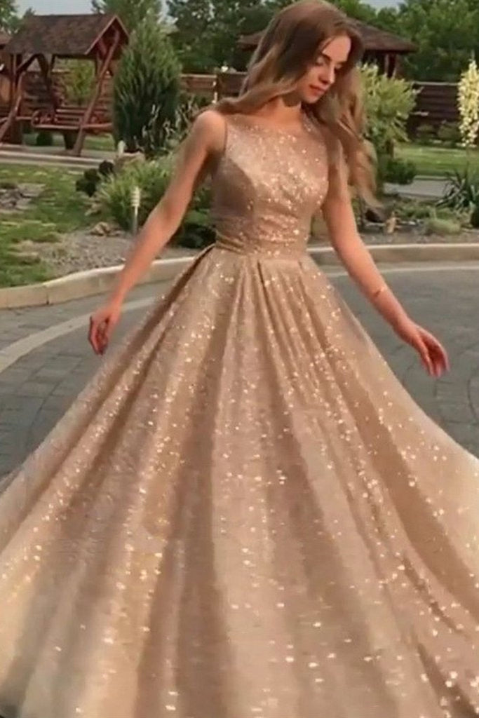 champagne gold evening dress