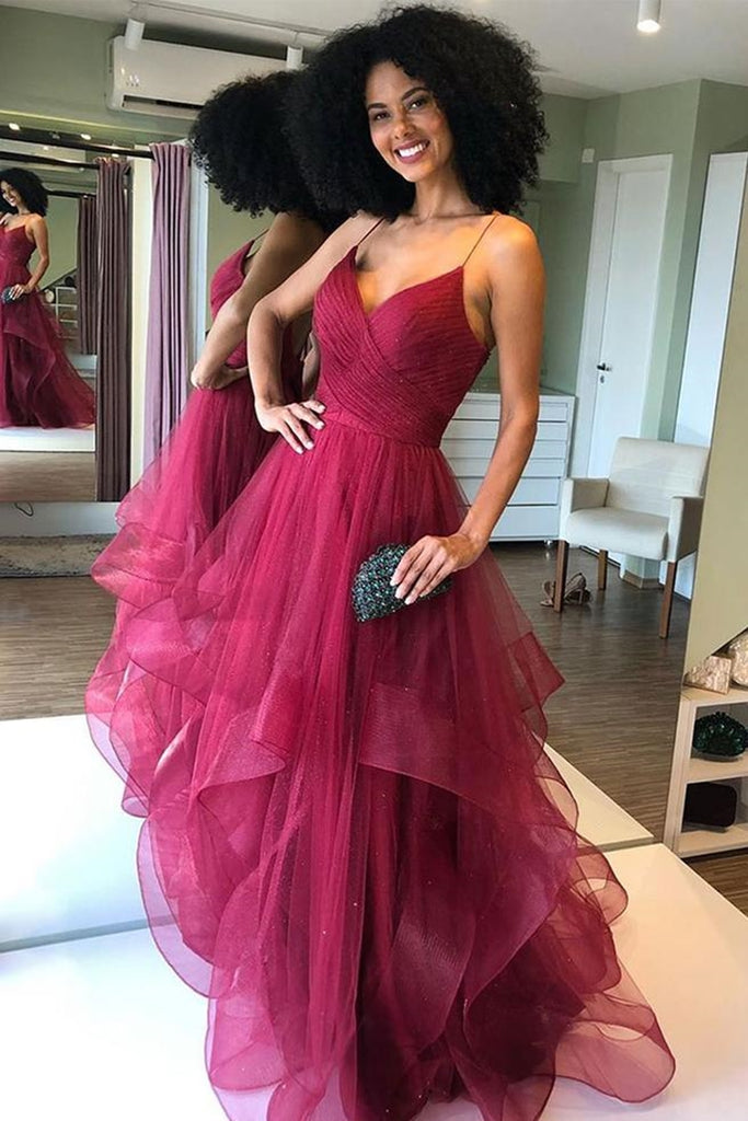 maroon ball dress