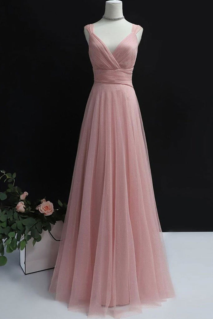 pink formal dresses long