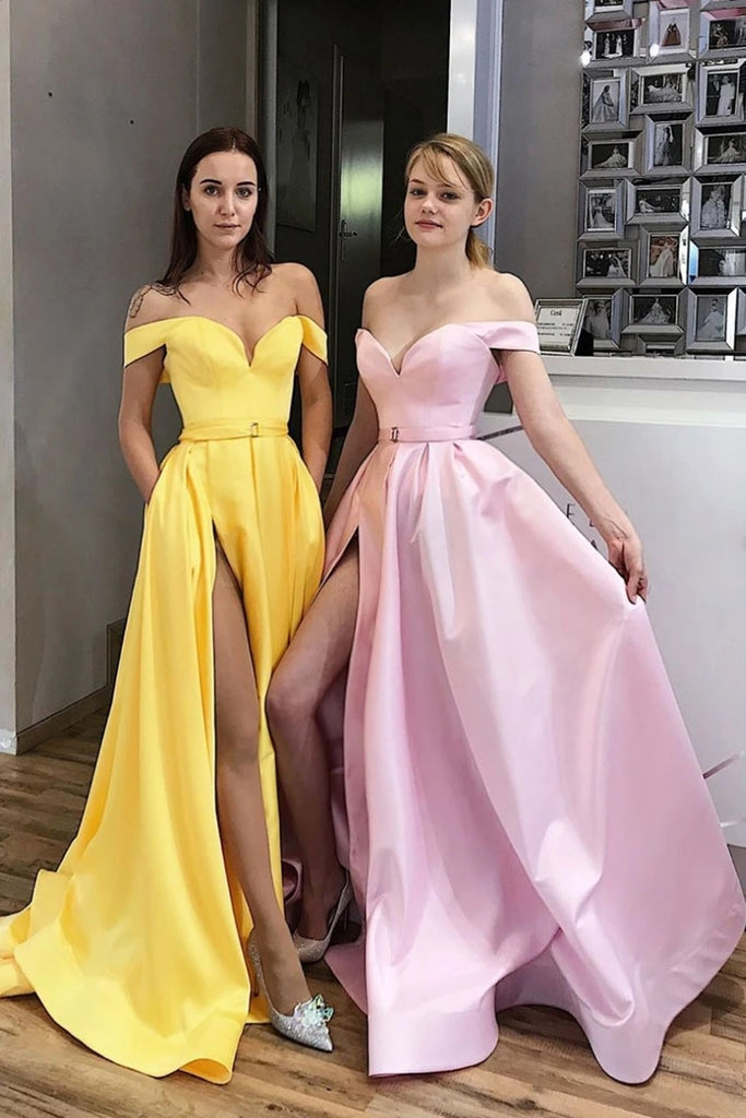 Yellow Prom Dress Off The Shoulder Sale ...