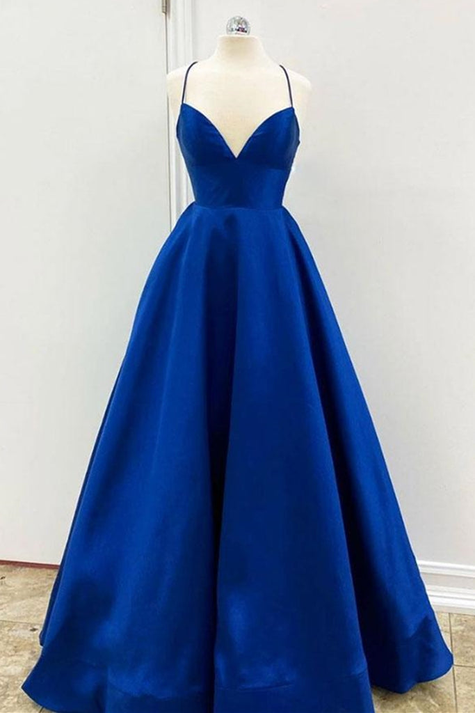 royal blue backless dress