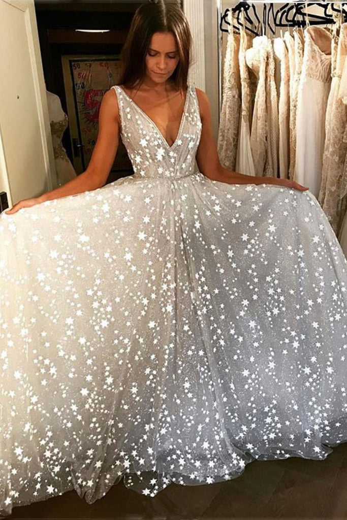 white sparkly formal dress