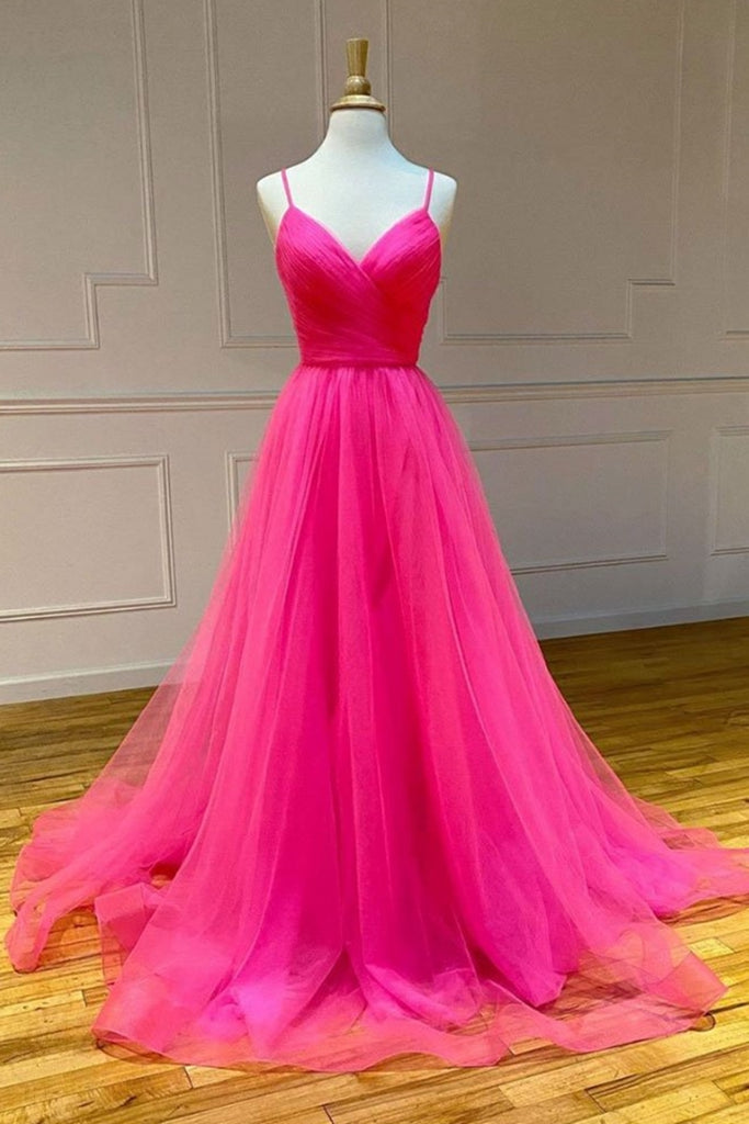 hot pink prom dress long