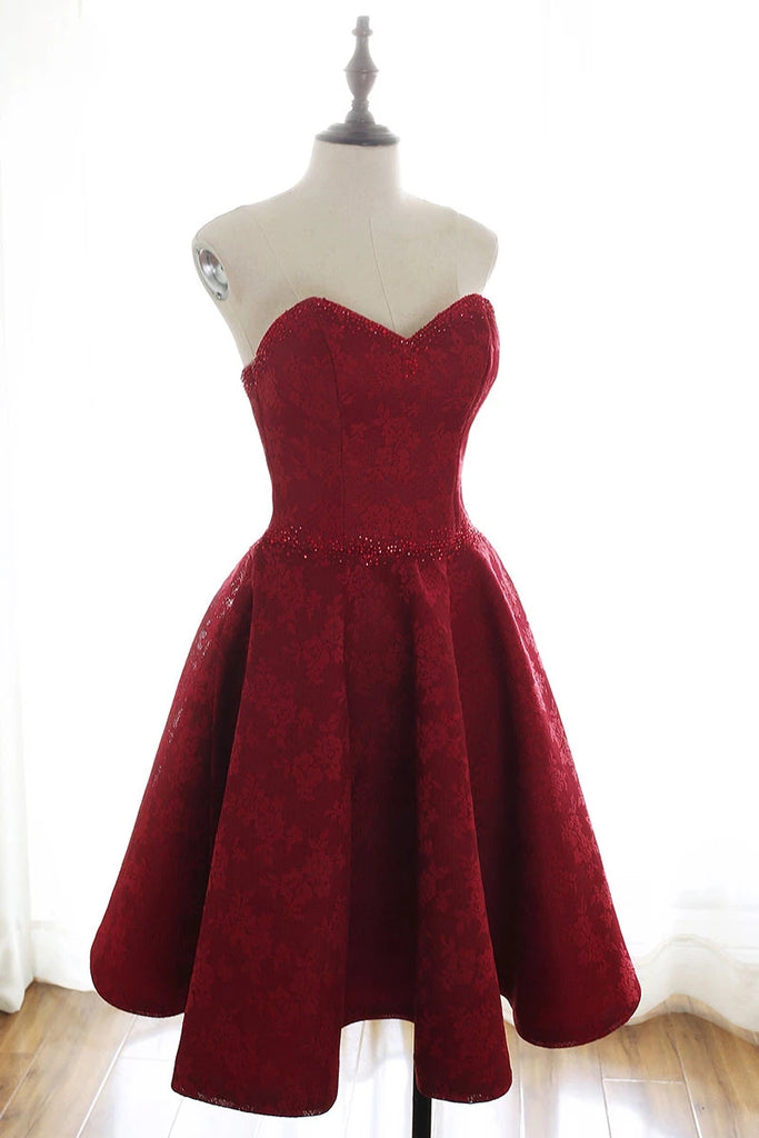 burgundy formal dresses short