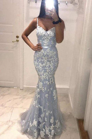 baby blue prom dress mermaid