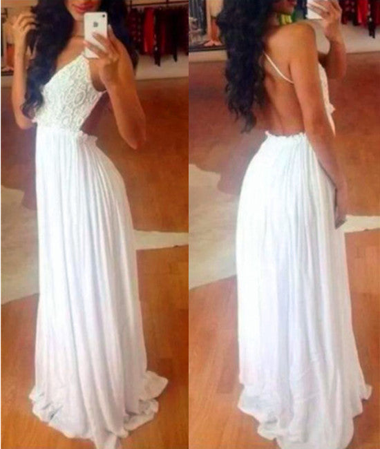 white lace and chiffon dress