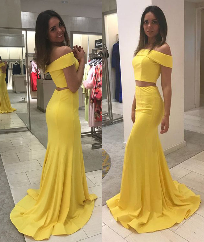 Yellow Prom Dress Off The Shoulder ...