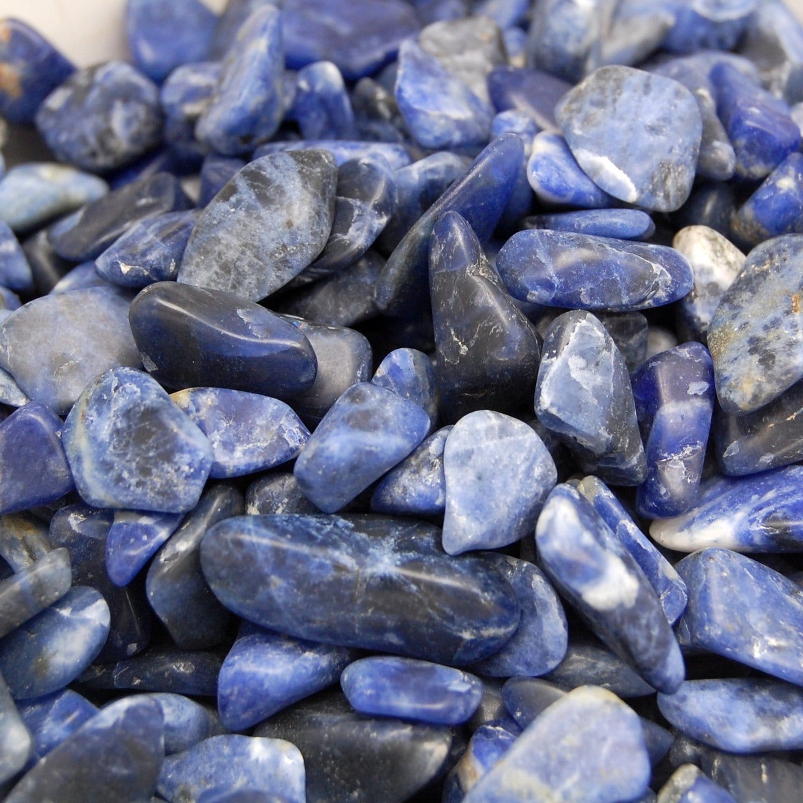 Blue Sodalite Tumbled Small Gemstones - 1 lb Bag Polished Stones – Rock