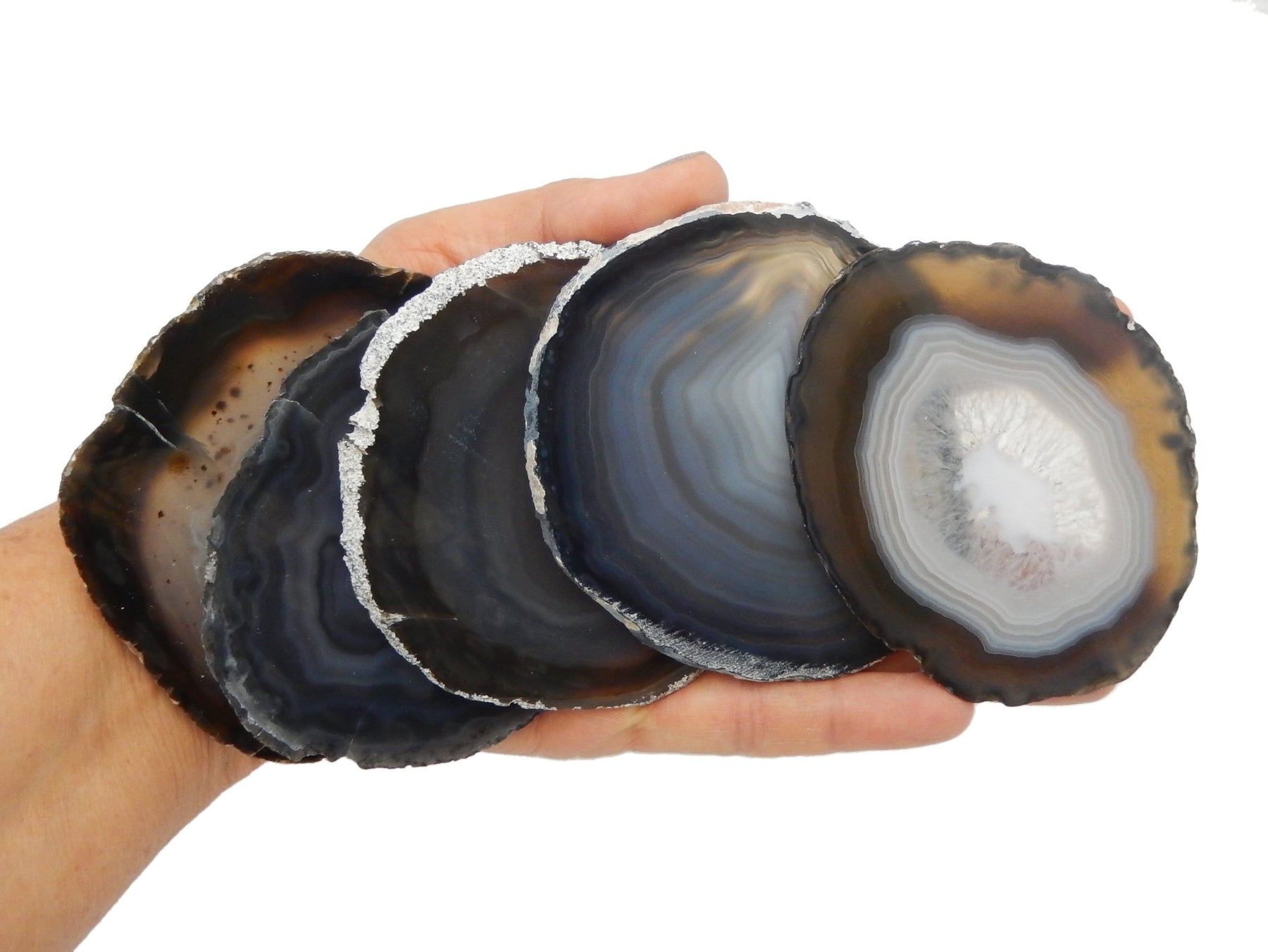 black agate slices