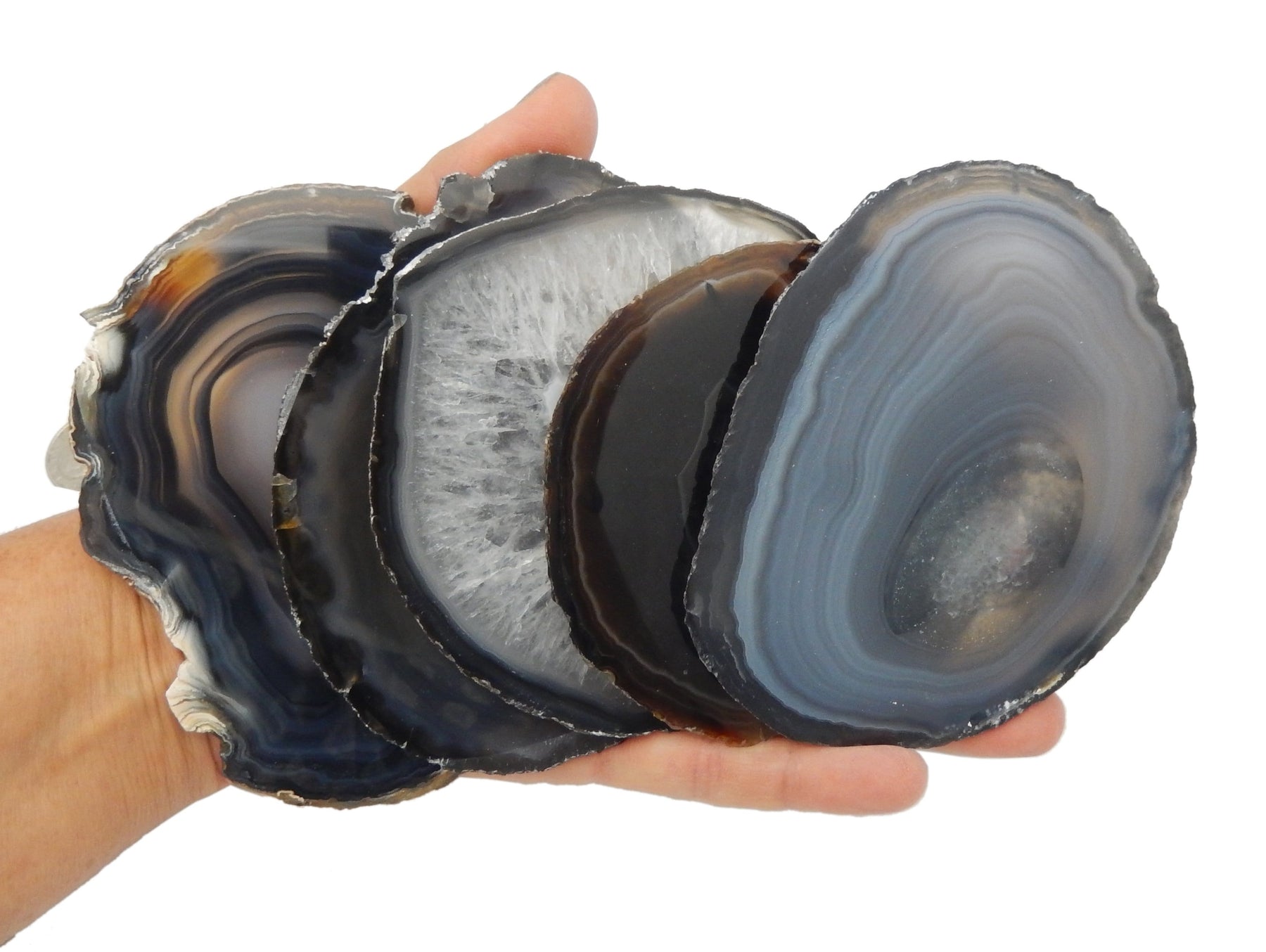 black agate slices