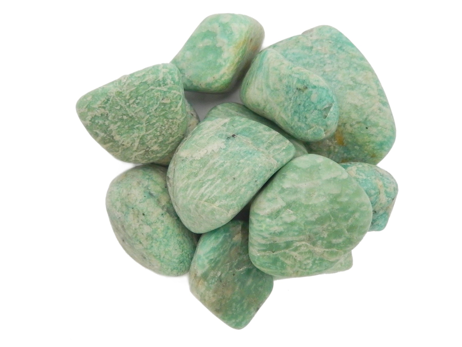 10 Pieces Of Amazonite Tumbled Stones Large Polished Beauties Buy Rock Paradise