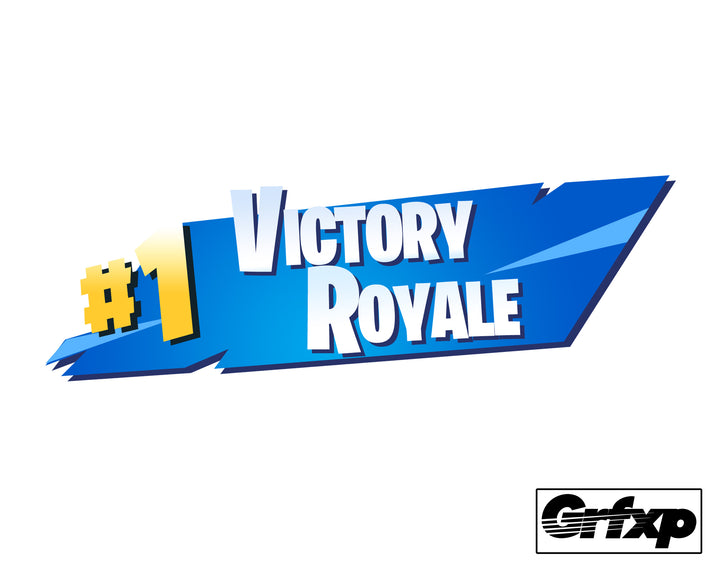 1 victory royale season 5 version fortnite printed sticker grafixpressions - fortnite victory royale sign