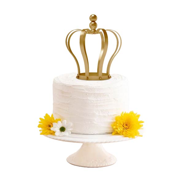 Gold Metal Fleur-De-Lis Top Royal Crown Cake Topper, Centerpiece 8