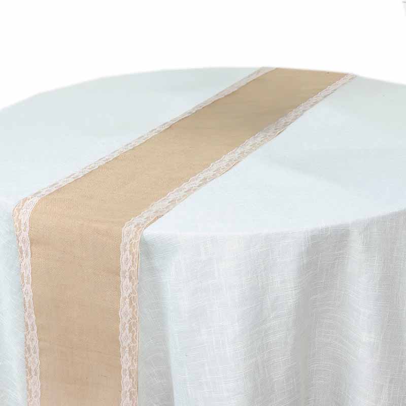 15x117 in Premium Lace Table Runner with Scalloped Edges Party Linens
