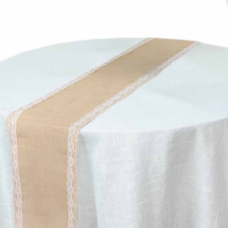 15x117 in Premium Lace Table Runner with Scalloped Edges