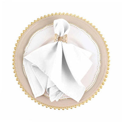 Efavormart 5 Pack White Striped Satin Cloth Napkins, Wrinkle-Free Reusable Dinner Napkins - 20 inchx20 inch for Wedding Party Event Banquet