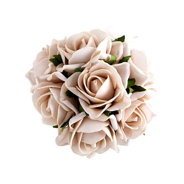 24pc Light Blue 2 Satin Ribbon Rose Flowers DIY Wedding Bridal