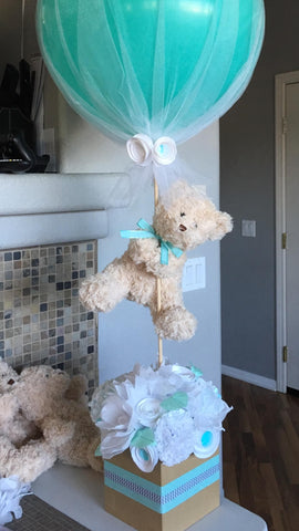 bear holding balloons baby shower