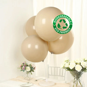 10 Pack Matte Pastel Taupe Biodegradable Balloons, Round Eco-friendly Thick Latex Party Balloons - 18" - Default Title