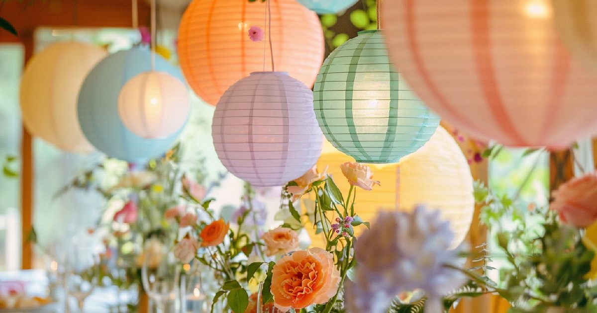 Colorful lanterns and vibrant flowers, best lights for party