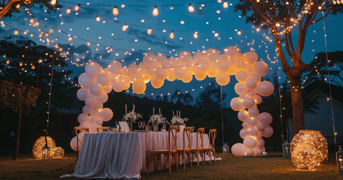 Glowing balloons- best lights for party’s lively mood.
