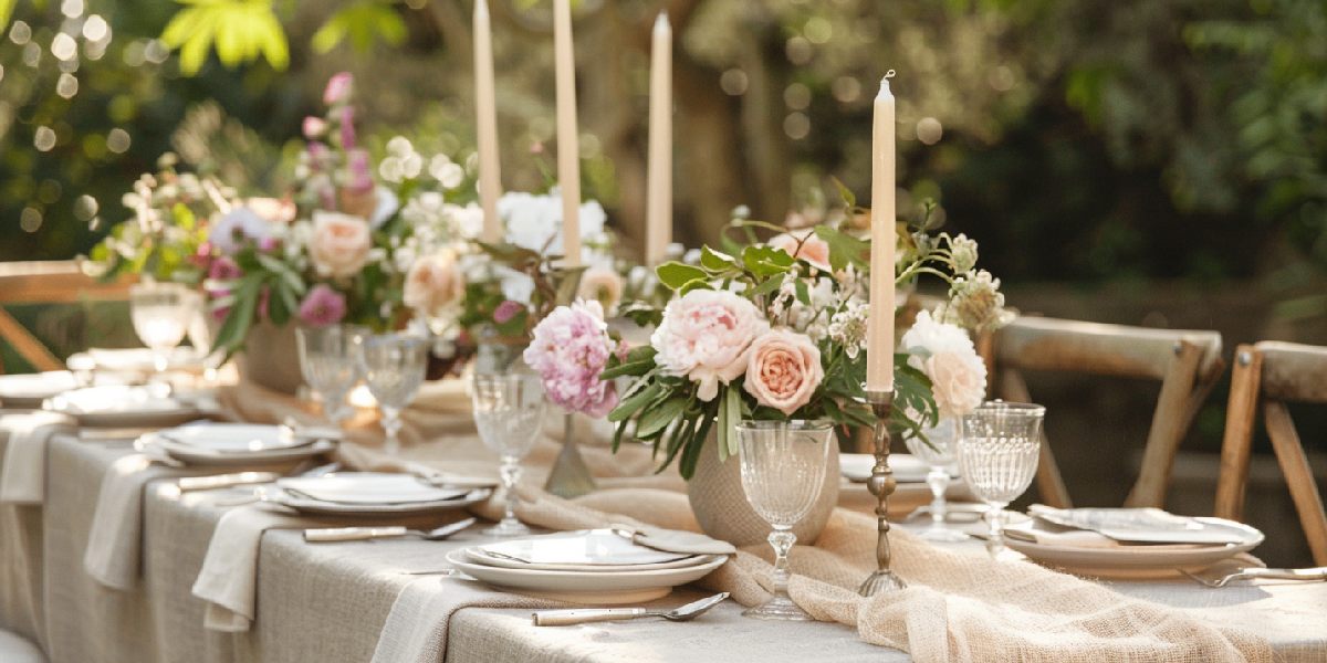 Floral Wedding Decor Tablescape