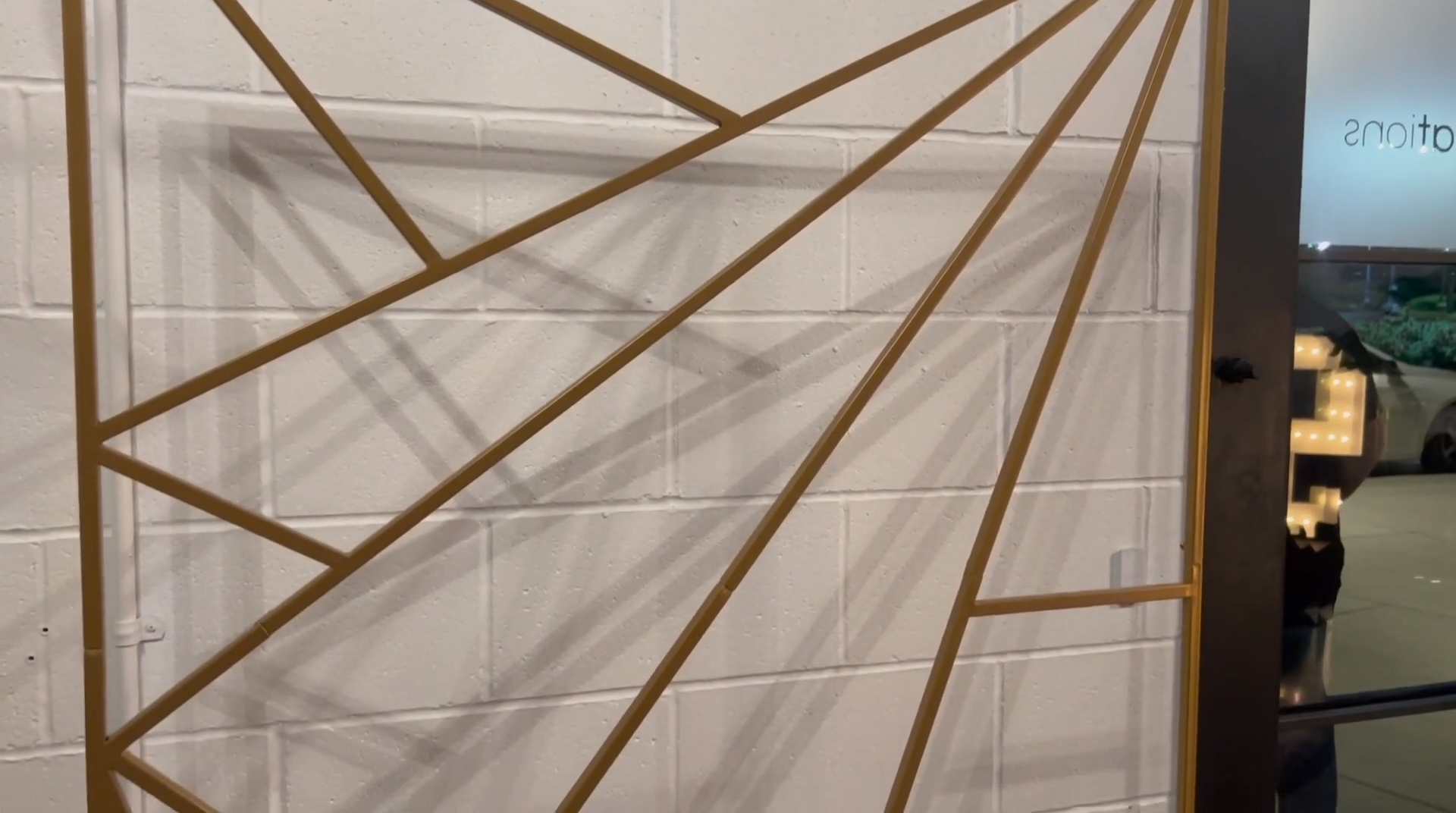 Gold geometric backdrop stand