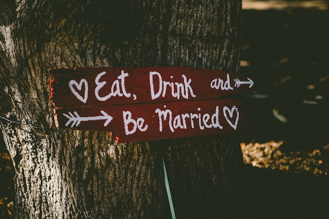 Chalkboard wedding signage