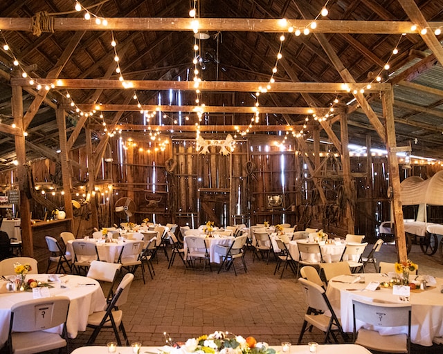 Country barn wedding reception