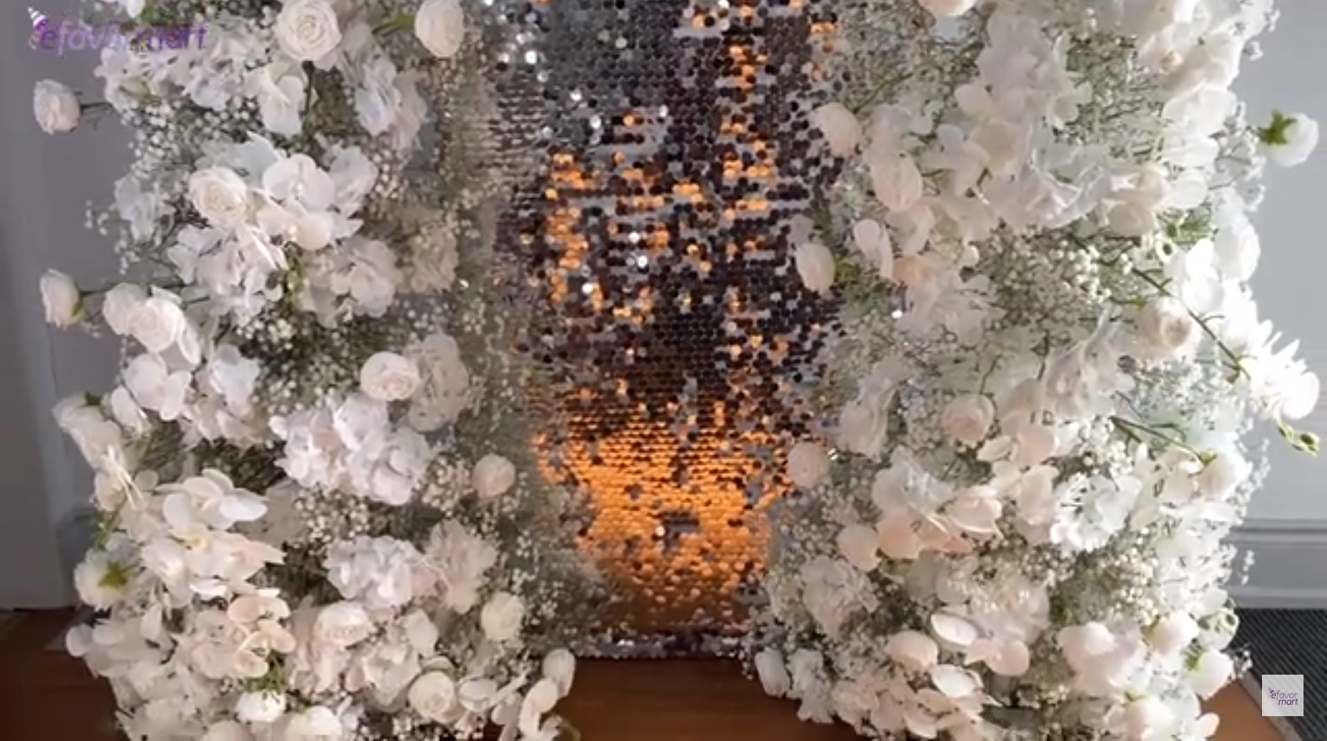 Flower arch frames with sequin backdrop stand