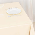 Beige Premium Scuba Square Table Overlay, Wrinkle Free Polyester Seamless Table Topper