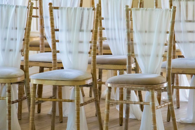 Chair sashes for a rehearsal dinner