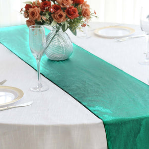 Polyester Table Runner 12"x108" Hunter Emerald Green with Shimmer Sequin Dots Design - Wrinkle-Free Finish - Pack of 1 Table Runner