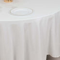 100% Cotton Linen Seamless 108 Inch Round Tablecloth In White