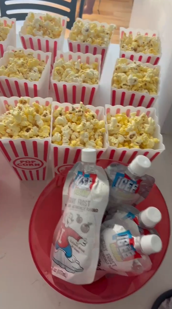 Target-themed popcorn bags