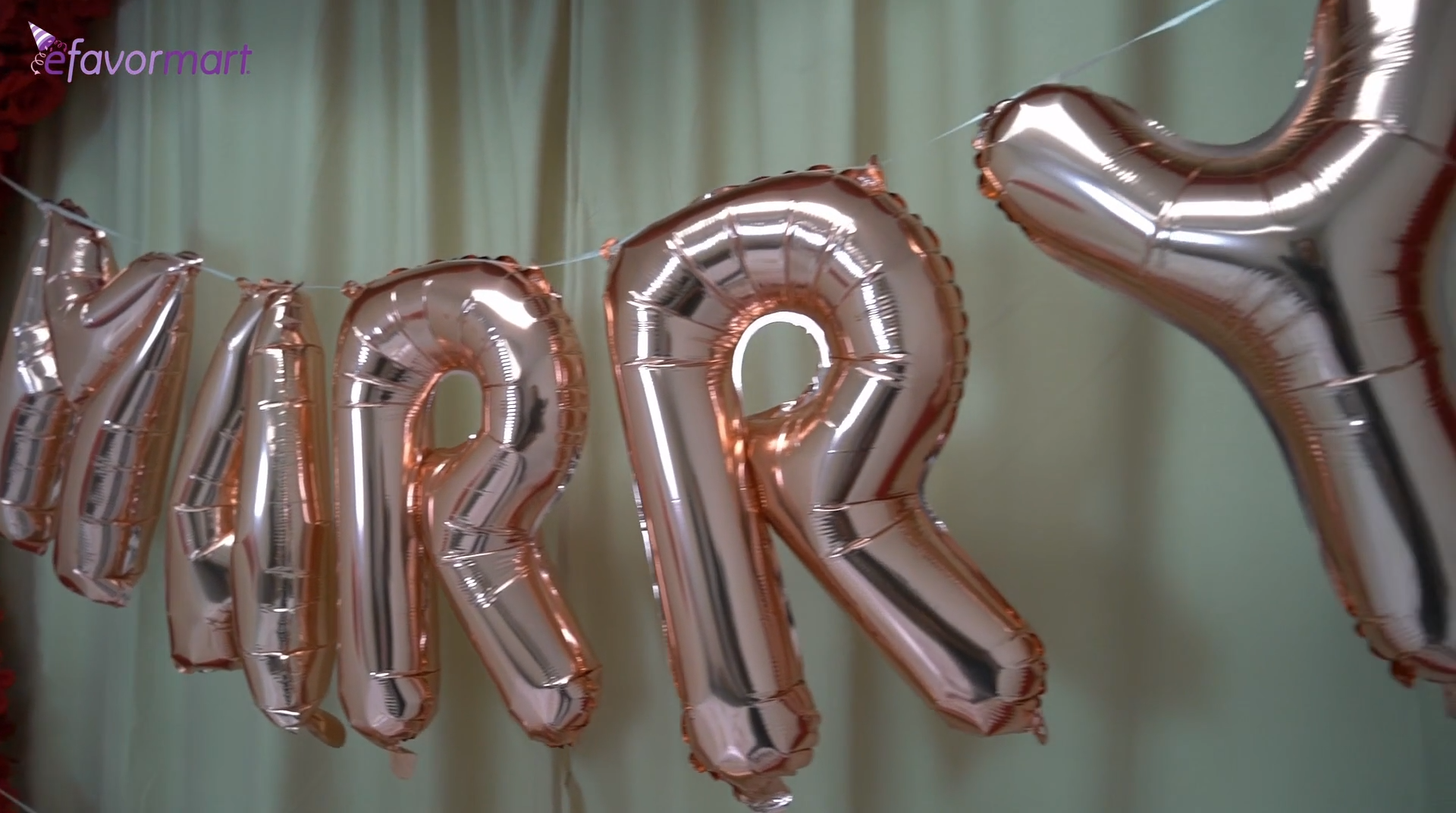 Rose gold letter balloons