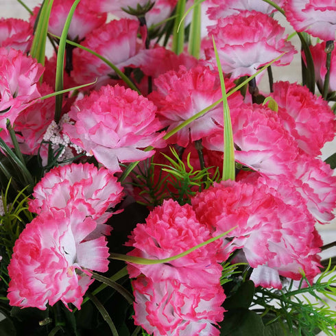 252 Artificial Fushia Silk Carnation Flowers Wedding Bridal Bouquet ...