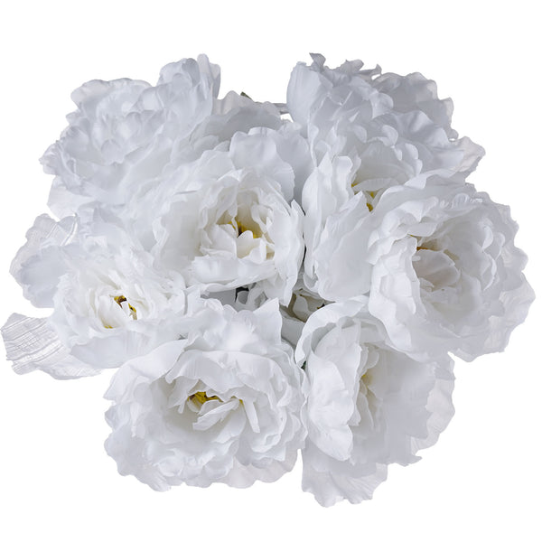 4 Pack 40 Pcs White Artificial Silk Peony Flowers | eFavorMart