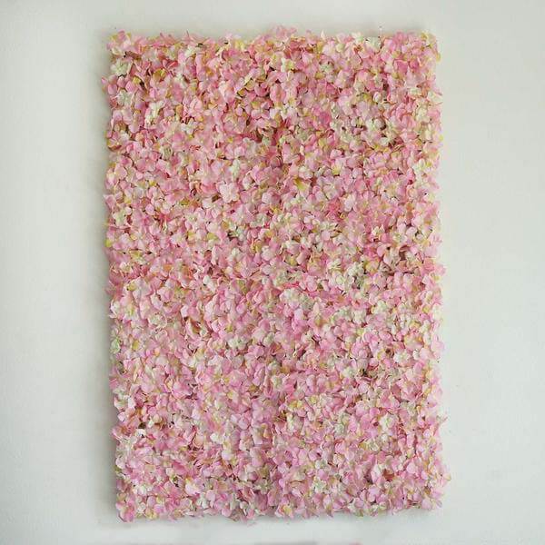 4 Pack 11 Sq Ft UV Protected Pink Cream Hydrangea Flower Wall DIY