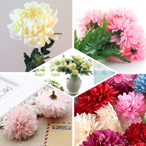 Artificial Silk Chrysanthemum Flowers Flower Bushes Efavormart