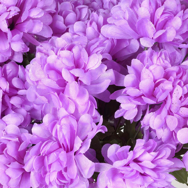 4 Bush 56 Pcs Lavender Artificial Silk Chrysanthemum Flowers Efavormart