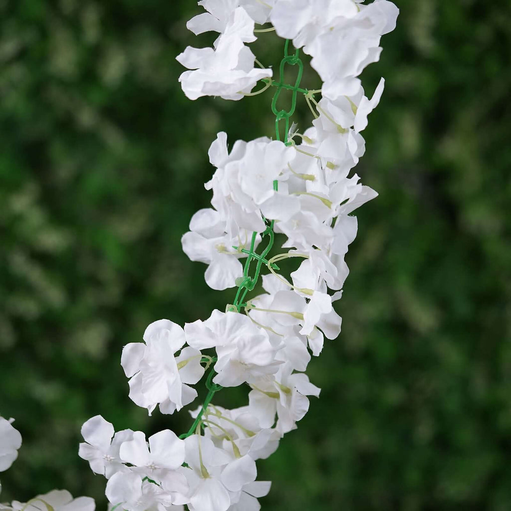 7 Ft White Silk Hydrangea Artificial Flower Garland Efavormart 