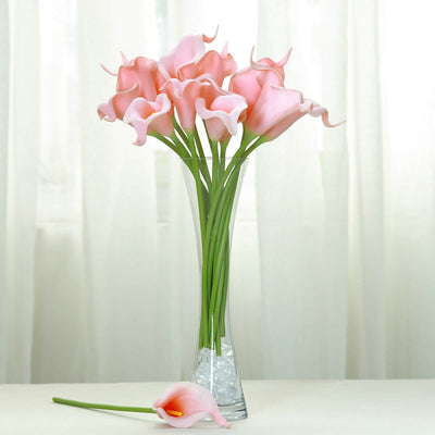 20 Pack 14 Tall Pink Artificial Calla Lily Flowers Real