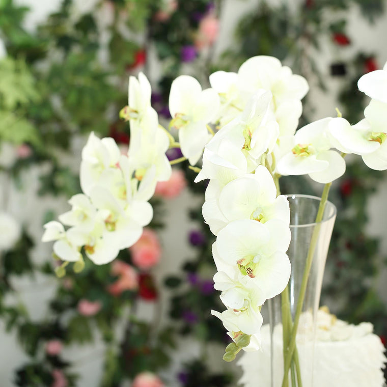 40 Cream Silk Orchids Stem Artificial Orchid Flowers Efavormart 