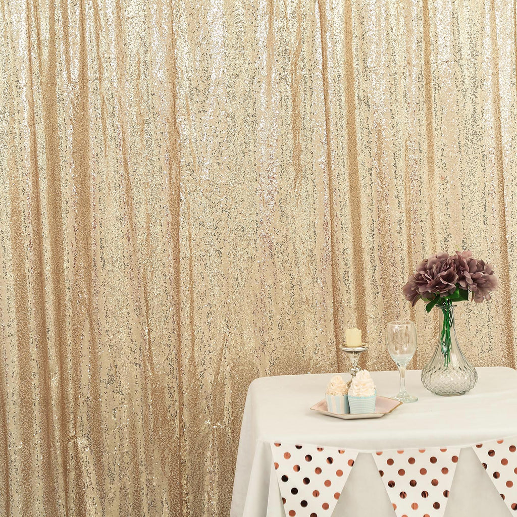 8ft x 8ft Champagne Sequin Backdrop | Sequin Photo Booth Backdrop ...