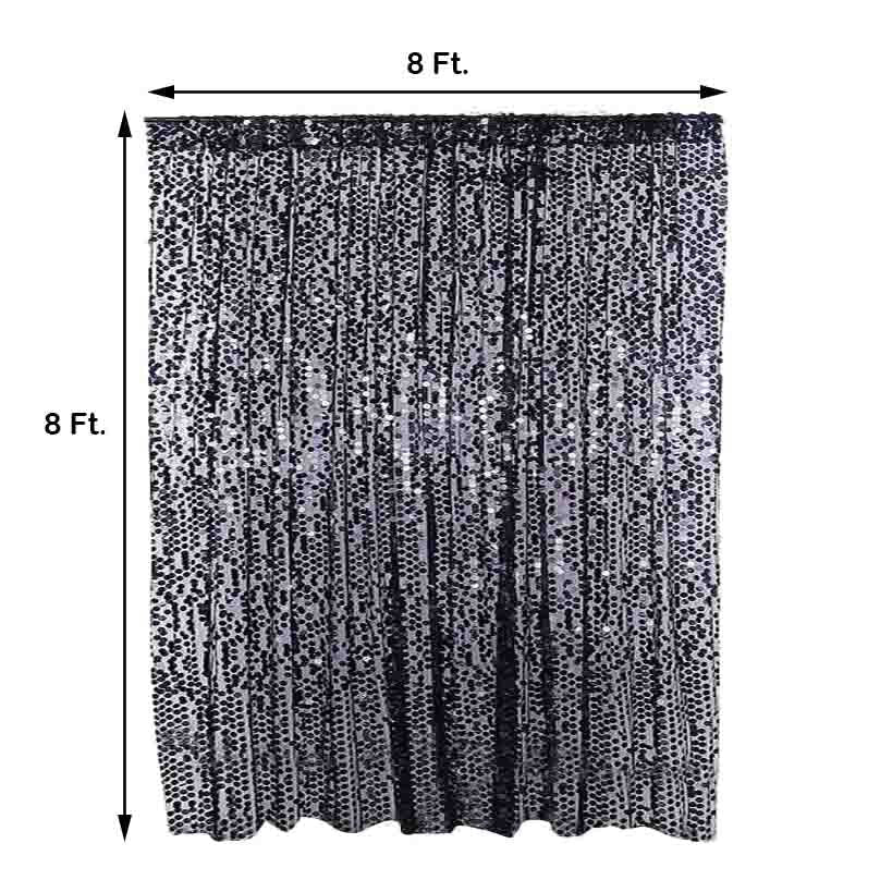 8ftx8ft Black Big Payette Sequin Backdrop Curtain | eFavorMart